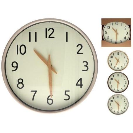 RELOJ PARED BOB 30X4,7 CMS IMITACIÓN MADERA PARACOCINA,SALON,OFICINA,DESPACHO