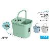 CUBO FREGONA RECTANGULAR CON RUEDAS Y ESCURRIDOR 13 LTS COLOR PASTEL 37X27X27 CMS MARCA USE