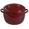 OLLA ESMALTE MARRON BOMBEADA 30 CM