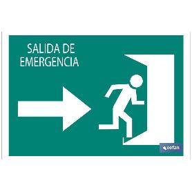 SEÑAL LUMINISCENTE 420X297MM. SALIDA EMERGENCIA DERECHA TEXTO