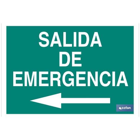 SEÑAL LUMINISCENTE 297X210MM. SALIDA DE EMERGENCIA TEXTO