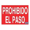 SEÑAL  POLIESTIRENO 297X210MM PROHIBIDO EL PASO