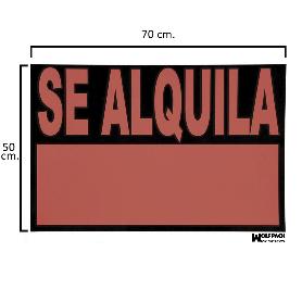 CARTEL SE ALQUILA  70X50 CM.