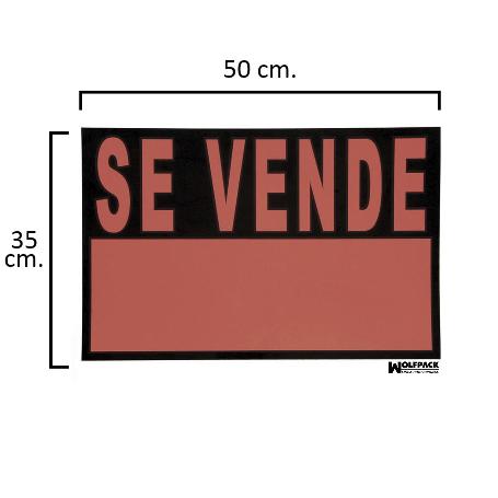 CARTEL SE VENDE  50X35 CM.