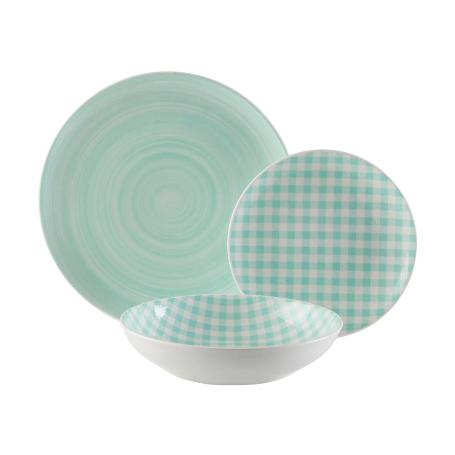 VAJILLA VICHY VERDE 18 PIEZAS