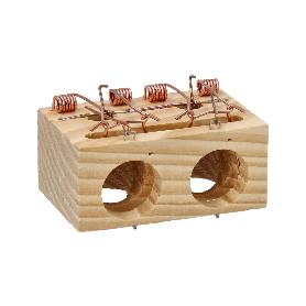TRAMPA DE MADERA PARA RATONES 2 AGUJEROS Ø 28 MM.