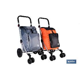 CARRO DE LA COMPRA AZUL MARINO ABATIBLE DE ALUMINIO CON 6 RUEDAS GIRATORIAS 53 L