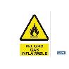 SEÑAL POLIESTIRENO 297X210MM. PELIGRO GAS INFLAMABLE