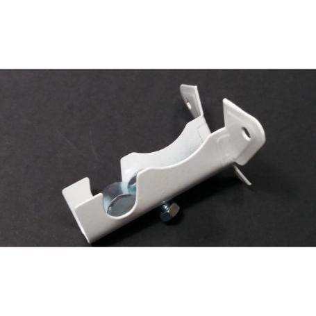 SOPORTE BARRA  1 12 FRENTE BLANCO CON TORNILLO 1200103