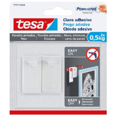 TESA FINSTOCK SMS CLAVO ADHESIVO FIJO PARED  HASTA 0.5 KG 77772