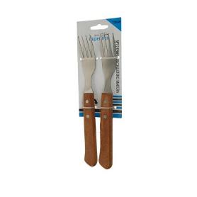 TENEDOR CHULETERO PARA CARNE MANGO MANDERA ECO LOW COST CUPERINOX ALBACETE - PACK 2 UNIDADES