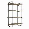 EMUCA KIT DE ESTANTERÍA LADER CON ESTRUCTURA Y ESTANTES, ALTURA 1150MM, ACERO, PINTADO NEGRO Y MADERA