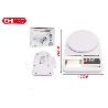 BASCULA DIGITAL BALANZA DE COCINA BLANCA  PRECISA  7 KGS- 1 GR 24 CMS X 17 CMS EMIPRO