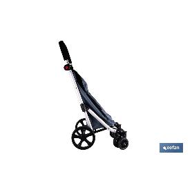 CARRO DE LA COMPRA GRIS ABATIBLE DE ALUMINIO CON 6 RUEDAS GIRATORIAS 53 L