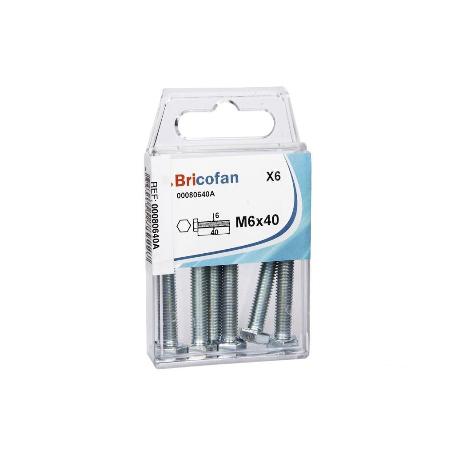 BLÍSTER DE 6 UDS. DIN-933 M-6X40 ZINC VENTA UNITARIA