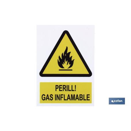 SEÑAL POLIESTIRENO 297X210 MM PERILL GAS INFLAMABLE