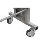 EXPOSITOR DE HULES Y MANTELES HORIZONTAL CON CORTADOR Y RUEDAS PARA 22 ROLLOS