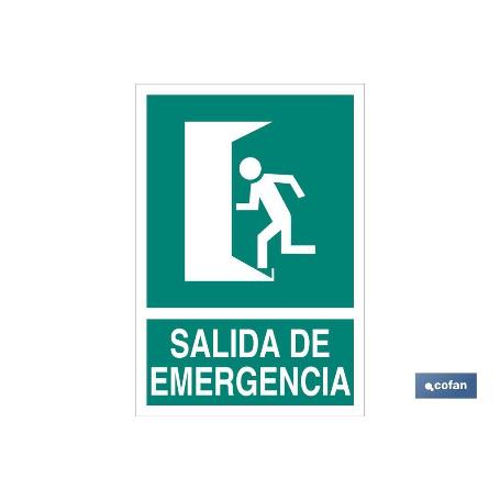 SEÑAL LUMINISCENTE 210X148MM. SALIDA DE EMERGENCIA TEXTO