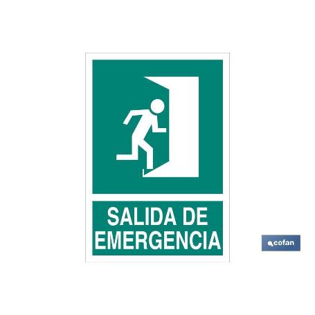 SEÑAL LUMINISCENTE 210X148MM. SALIDA DE EMERGENCIA TEXTO