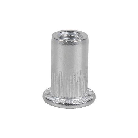 TUERCAS REMACHABLES CILÍNDRICAS RANURADAS FONDO ABIERTO CABEZA ANCHA ALUMINIO M6 X 14,5   CAJA 500 UNID.