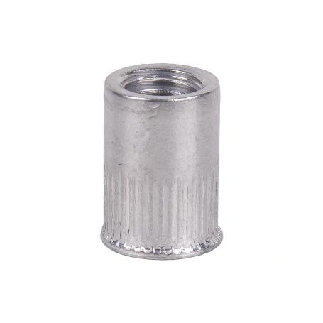 TUERCAS REMACHABLES CILÍNDRICAS RANURADAS FONDO ABIERTO CABEZA REDUCIDA ALUMINIO M5 X 11,5   CAJA 1000 UNID.