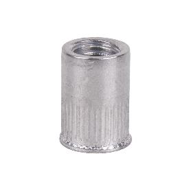TUERCAS REMACHABLES CILÍNDRICAS RANURADAS FONDO ABIERTO CABEZA REDUCIDA ALUMINIO M6 X 14   CAJA 500 UNID.