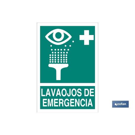 SEÑAL LUMINISCENTE 297X210MM. LAVAOJOS DE EMERGENCIA PICTOGRAMA + TEXTO