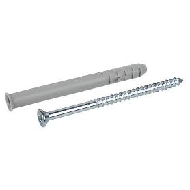 TACO LARGO DE GOLPE CON TORNILLO POZIDRIVE Ø10 X 160 MM   CAJA 50 UNID.