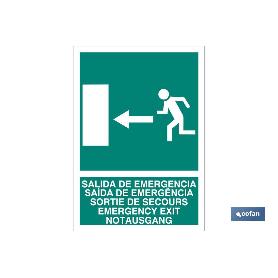 SEÑAL LUMINISCENTE 297X210MM. SALIDA DE EMERGENCIA TEXTO