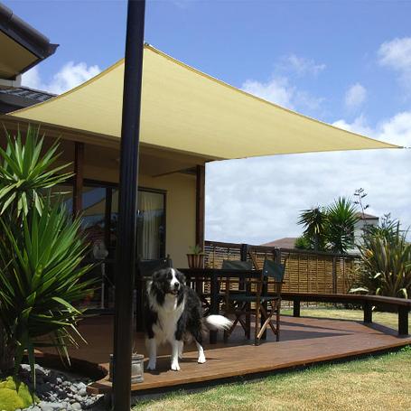 TOLDO VELA SOMBRA JARDIN CUADRADA 3,6X3,6 METROS BEIGE