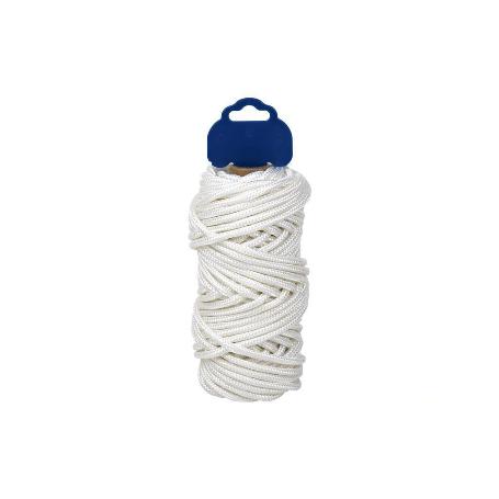 BOBINA CORDÓN POLIÉSTER REFORZADO 5 MM 25 M BLANCO