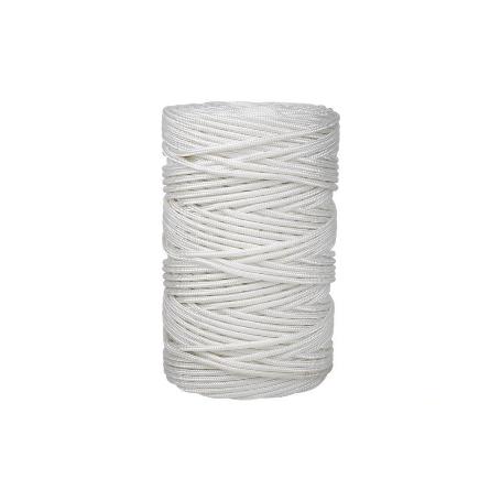 ROLLO GRANDE CORDÓN POLIÉSTER REFORZADO 5 MM 200 M BLANCO