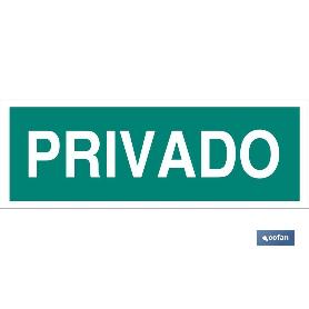 SEÑAL LUMINISCENTE 400X100MM PRIVADO
