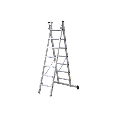ESCALERA ALUMINIO DOBLE 9 PELDAÑOS 2,50 + 2,50 M