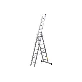 ESCALERA ALUMINIO TRIPLE 9 PELDAÑOS 2,50 + 2,50 + 2,50 M