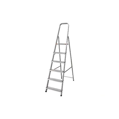 ESCALERA ALUMINIO 6 PELDAÑOS Y 1,37 M ALTURA ÚTIL