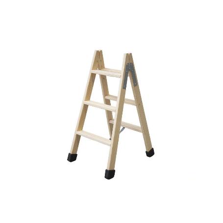 ESCALERA MADERA DOBLE 3 PELDAÑOS 0,75 M