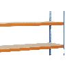 ESTANTERÍA MEDIA CARGA AZUL/NARANJA 4 BALDAS DE MADERA 2000 X 1800 X 600 MM