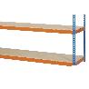 ESTANTERÍA MEDIA CARGA AZUL/NARANJA 4 BALDAS DE MADERA 2000 X 1800 X 600 MM