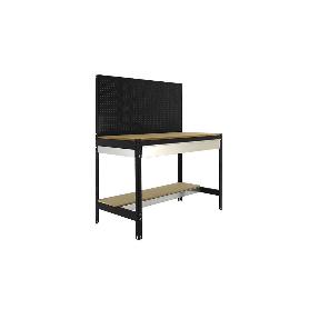 BANCO DE TRABAJO CON CAJÓN Y PANEL ANTRACITA MADERA L-1210 MM