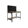 BANCO DE TRABAJO CON CAJÓN Y PANEL ANTRACITA MADERA L-1210 MM