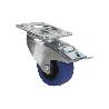 RUEDA GOMA AZUL PLACA/FRENO Ø80X35MM