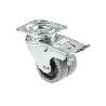 RUEDA DOBLE POLIPROPILENO PLACA/FRENO Ø50MM