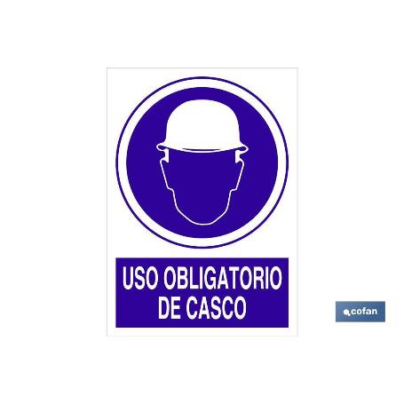 SEÑAL POLIESTIRENO 210X148MM USO OBLIGATORIO DE CASCO