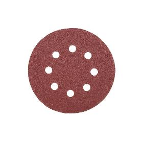 HOJA DE LIJADO LIJADORA ORBITAL 8 AGUJEROS Ø125 MM G 80   CAJA 5 UNID.