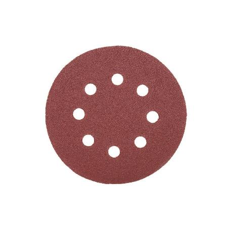 HOJA DE LIJADO LIJADORA ORBITAL 8 AGUJEROS Ø125 MM G 80   CAJA 5 UNID.