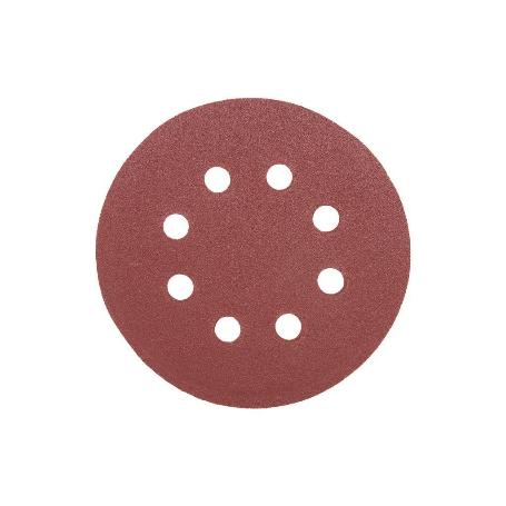 HOJA DE LIJADO LIJADORA ORBITAL 8 AGUJEROS Ø125 MM G 120   CAJA 5 UNID.