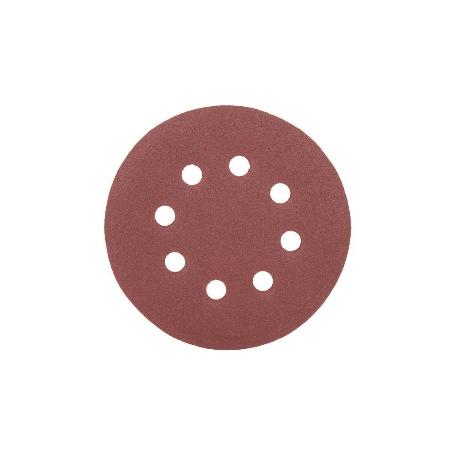 HOJA DE LIJADO LIJADORA ORBITAL 8 AGUJEROS Ø125 MM G 180   CAJA 5 UNID.