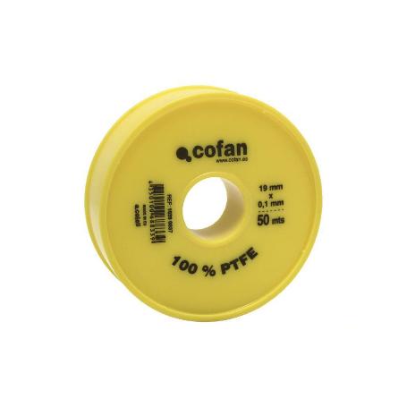 ROLLO 50 MTS CINTA PTFE DE 19MM X 0,10MM   CAJA 10 UNID.