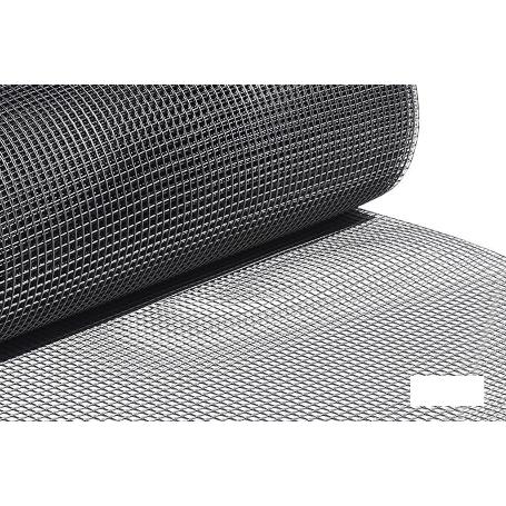 MALLA PLAST. CUADRADA JARDIN 10MM GRIS PLATA 1X25M